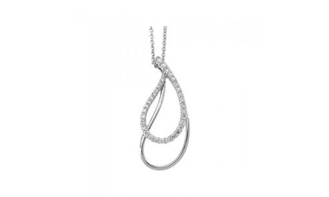 14K White 5/8 CTW Diamond Paisley 18 Necklace