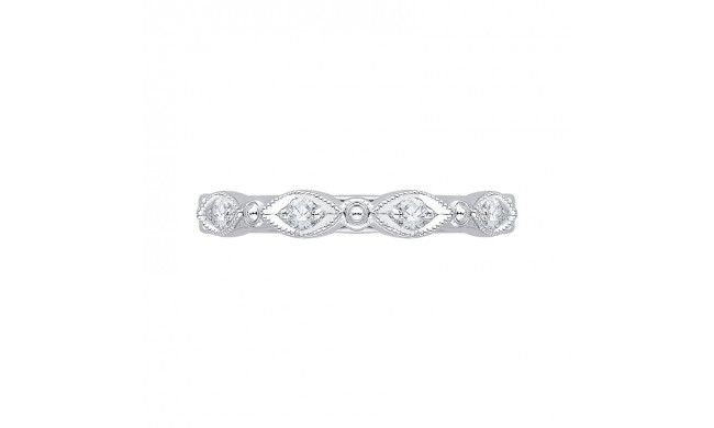 Shah Luxury 14K White Gold Round Diamond Wedding Band