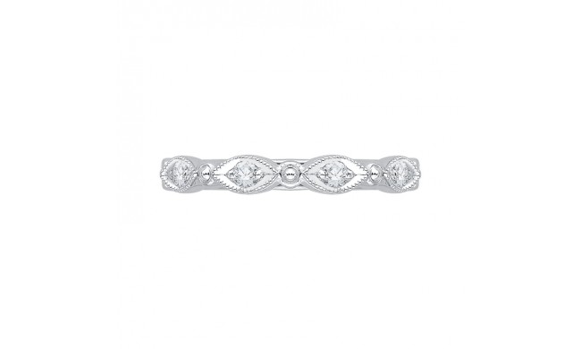 Shah Luxury 14K White Gold Round Diamond Wedding Band