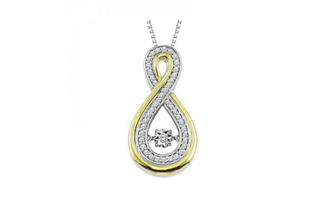 Gems One 10KT White & Yellow Gold & Diamond Rhythm Of Love Neckwear Pendant  - 1/6 ctw