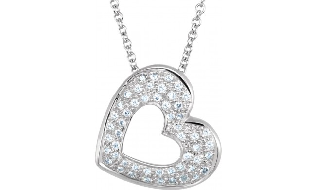 14K White 1/4 CTW Diamond Heart 18 Necklace