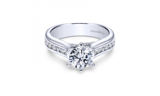 Gabriel & Co. 14k White Gold Contemporary Straight Engagement Ring