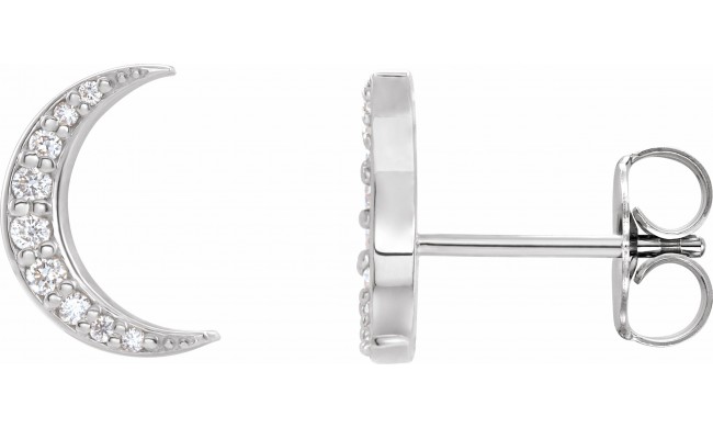 14K White 1/10 CTW Diamond Crescent Moon Earrings