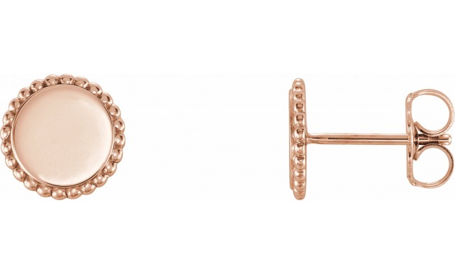 14K Rose Engravable Beaded Earrings