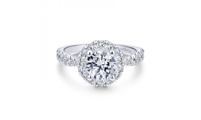 Gabriel & Co. 14k White Gold Entwined Halo Engagement Ring