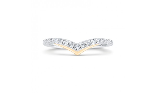 Shah Luxury 14K Two Tone Gold Diamond Contour Band