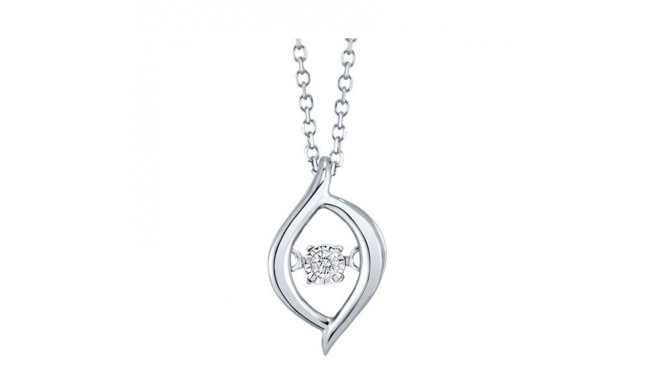 Gems One 10KT White Gold & Diamond Rhythm Of Love Neckwear Pendant  - 1/10 ctw