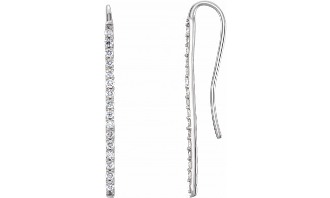 14K White 1/3 CTW Diamond Bar Earrings