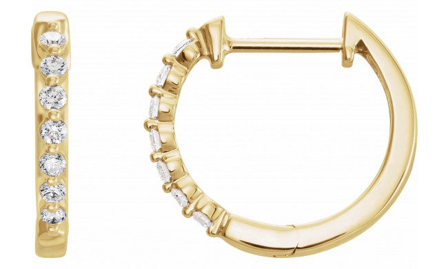 14K Yellow 1/3 CTW Diamond 15.25 mm Hoop Earrings