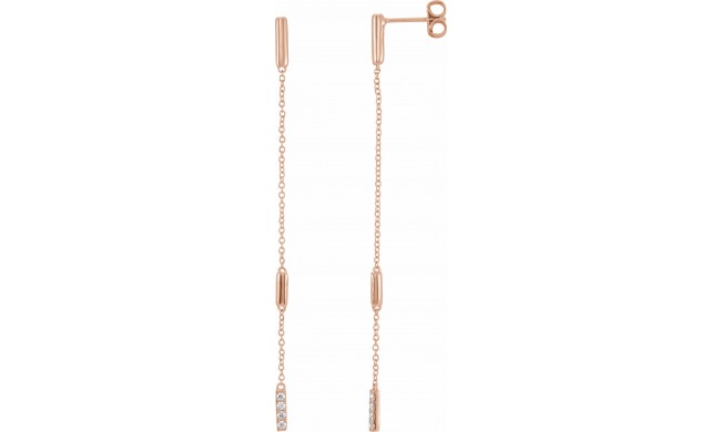 14K Rose 1/10 CTW Diamond Chain Earrings