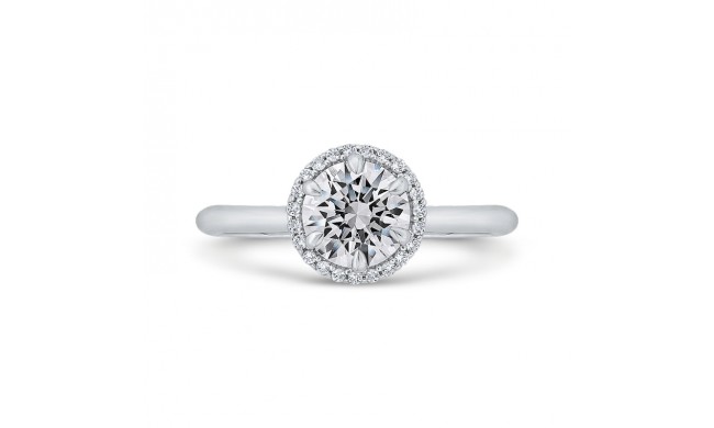 Shah Luxury 14K White Gold Round Cut Diamond Halo Engagement Ring (Semi-Mount)