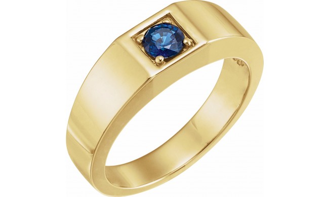14K Yellow Sapphire Men's Ring