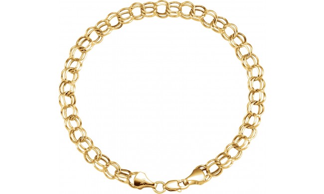 14K Yellow 7.9 mm Double Link Charm 7.25 Bracelet