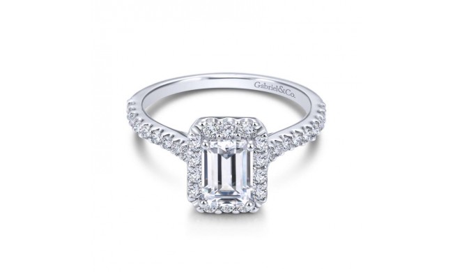 Gabriel & Co. 14k White Gold Contemporary Halo Engagement Ring