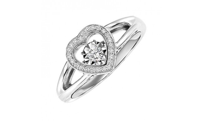 Gems One Silver (SLV 995) Diamond Rhythm Of Love Fashion Ring  - 1/8 ctw