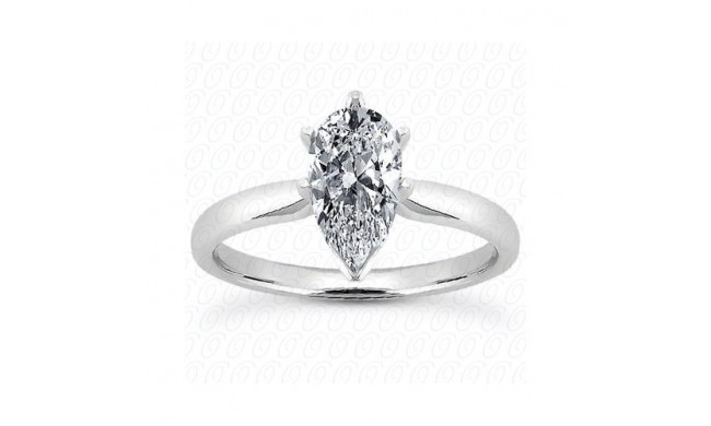 14k White Gold Semi-Mount Solitaire Engagement Ring