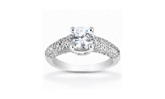 14k White Gold Diamond Semi-Mount Fancy Engagement Ring