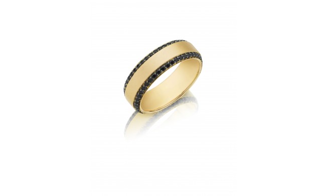 Henri Daussi 7mm Men's Wedding Band MB2 18k Gold Yellow 0.95 Ctw.