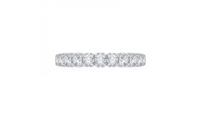 Shah Luxury 14K White Gold Round Diamond Euro Shank Wedding Band
