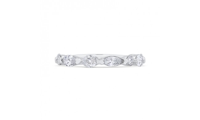 Shah Luxury 14K White Gold Diamond Contour Band