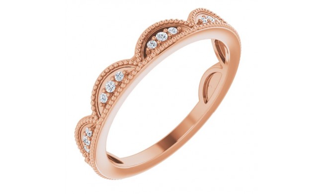 14K Rose 1/8 CTW Diamond Stackable Ring