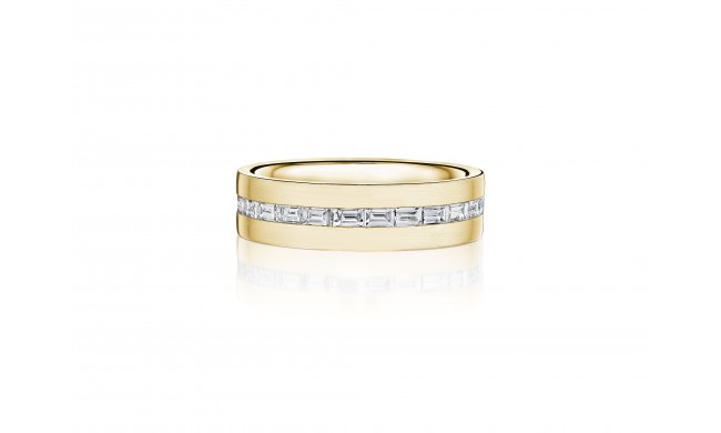 Henri Daussi 6mm Men's Wedding Band MB134 18k Gold Yellow 1.31 Ctw.