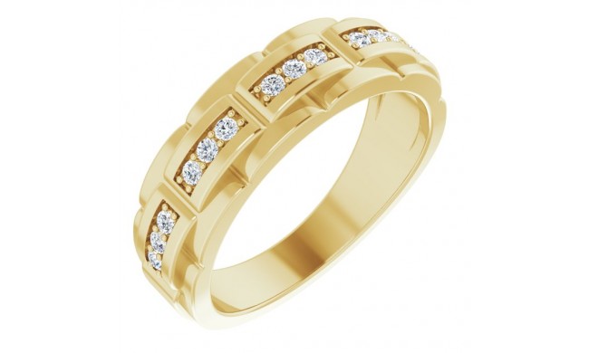 14K Yellow 1/4 CTW Diamond Pattern Ring