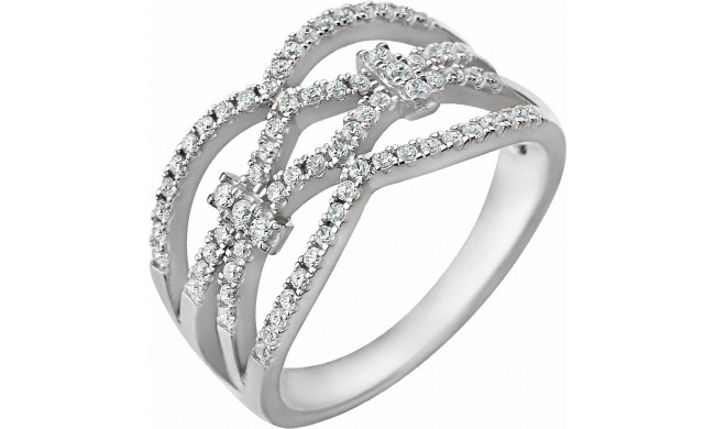 14K White 3/8 CTW Diamond Ring