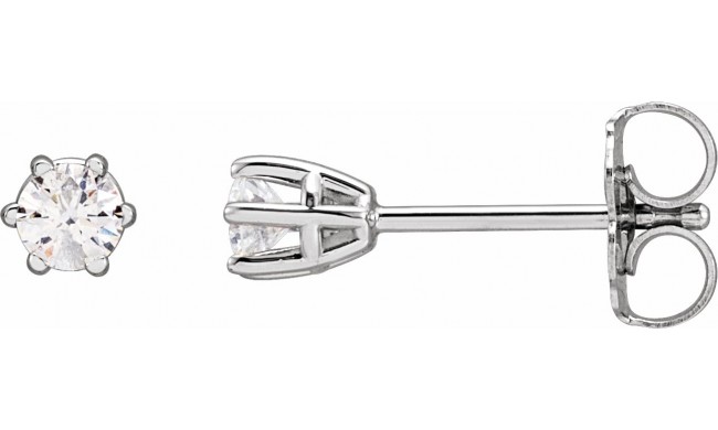 14K White 3 mm I3 1/5 CTW Diamond 6-Prong Wire Basket Earrings