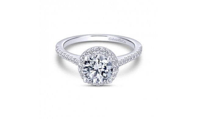 Gabriel & Co. 14k White Gold Contemporary Halo Engagement Ring