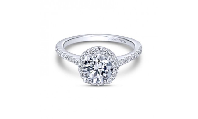 Gabriel & Co. 14k White Gold Contemporary Halo Engagement Ring