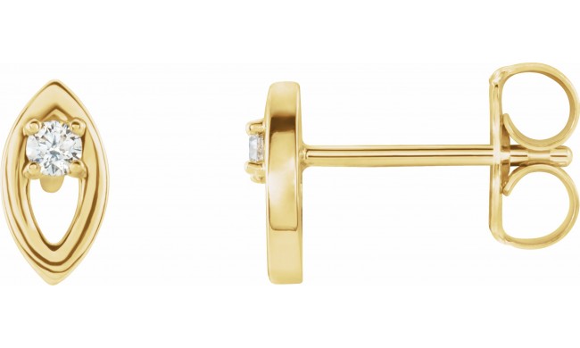 14K Yellow .05 CTW Diamond Solitaire Earrings