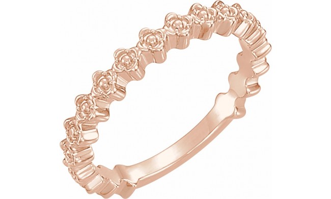 14K Rose Clover Stackable Ring