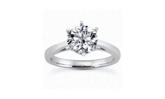 14k White Gold Semi-Mount Solitaire Engagement Ring