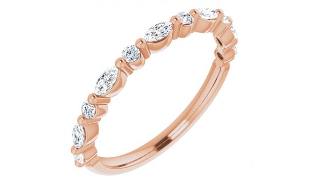 14K Rose 3/8 CTW Diamond Anniversary Band