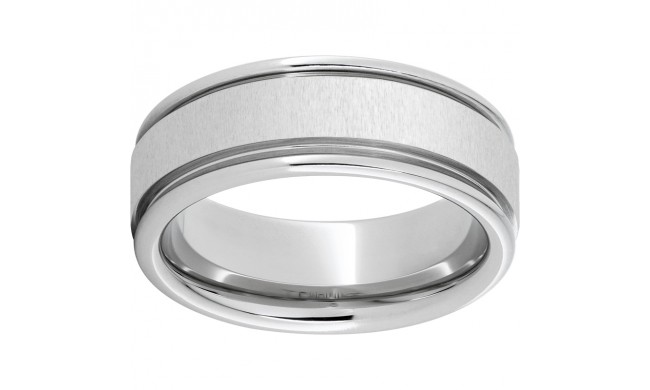 Serinium Rounded Edge Band with Cross Satin Finish
