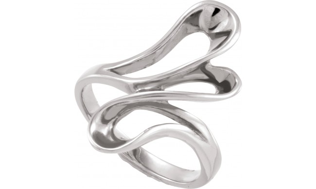 14K White Freeform Ring