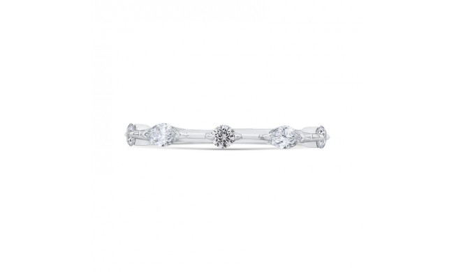 Shah Luxury 14K White Gold Diamond Contour Band