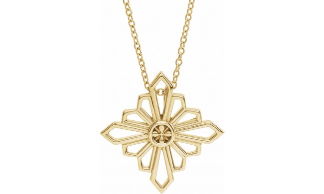 14K Yellow Vintage-Inspired Geometric 16-18 Necklace