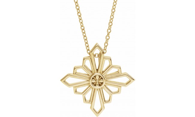 14K Yellow Vintage-Inspired Geometric 16-18 Necklace