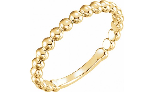 14K Yellow 2.5 mm Stackable Bead Ring