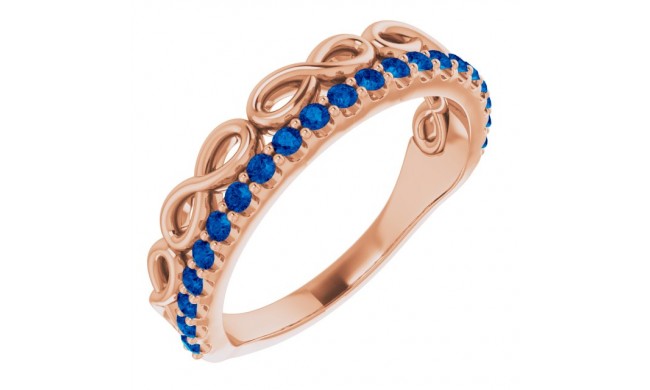 14K Rose Blue Sapphire Infinity-Inspired Stackable Ring