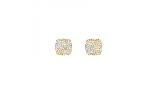 Henri Daussi 18k Yellow Gold Diamond Stud Earrings