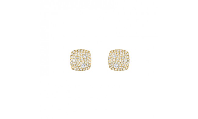 Henri Daussi 18k Yellow Gold Diamond Stud Earrings