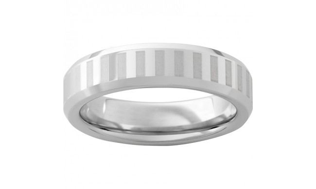 Serinium Beveled Edge Band with Laser Engraved Stripes