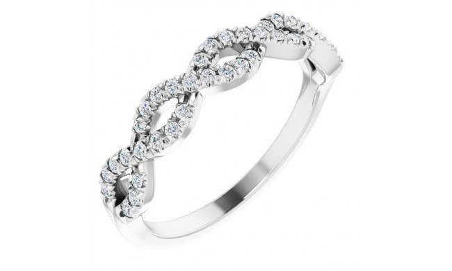 14K White 1/6 CTW French-Set Twist-Style Diamond Anniversary Band