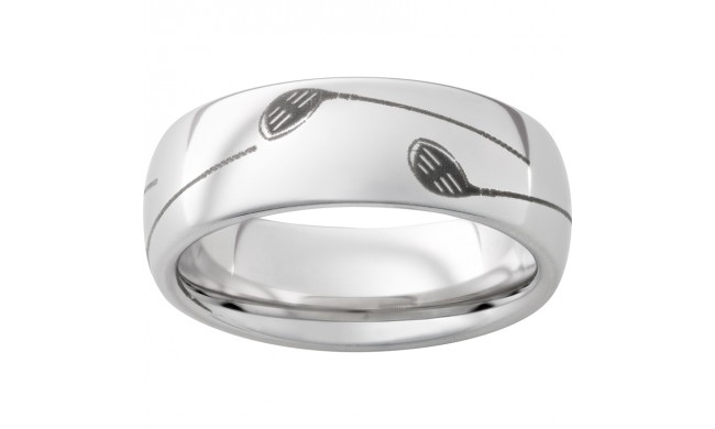 Serinium Domed Band with Golf Club Laser Engraving
