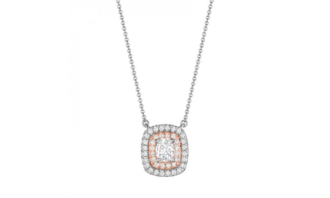 Henri Daussi Rose Platinum Diamond Pendant