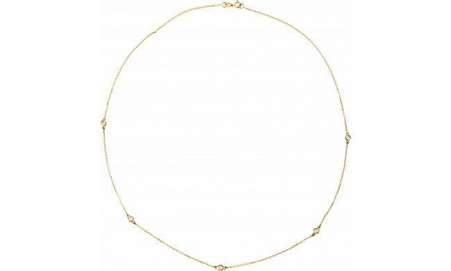 14K Yellow 1/4 CTW Diamond 5-Station 18 Necklace