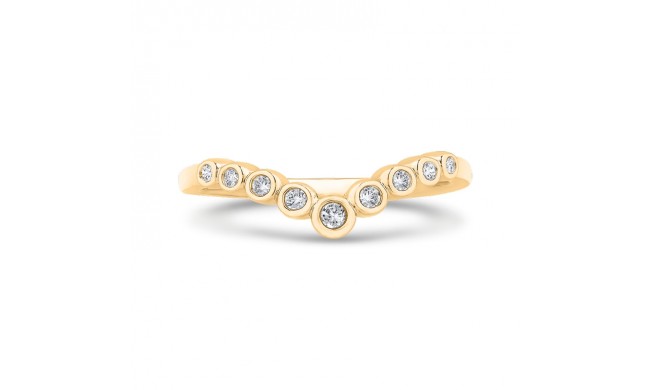 Shah Luxury 14K Yellow Gold Diamond Contour Band